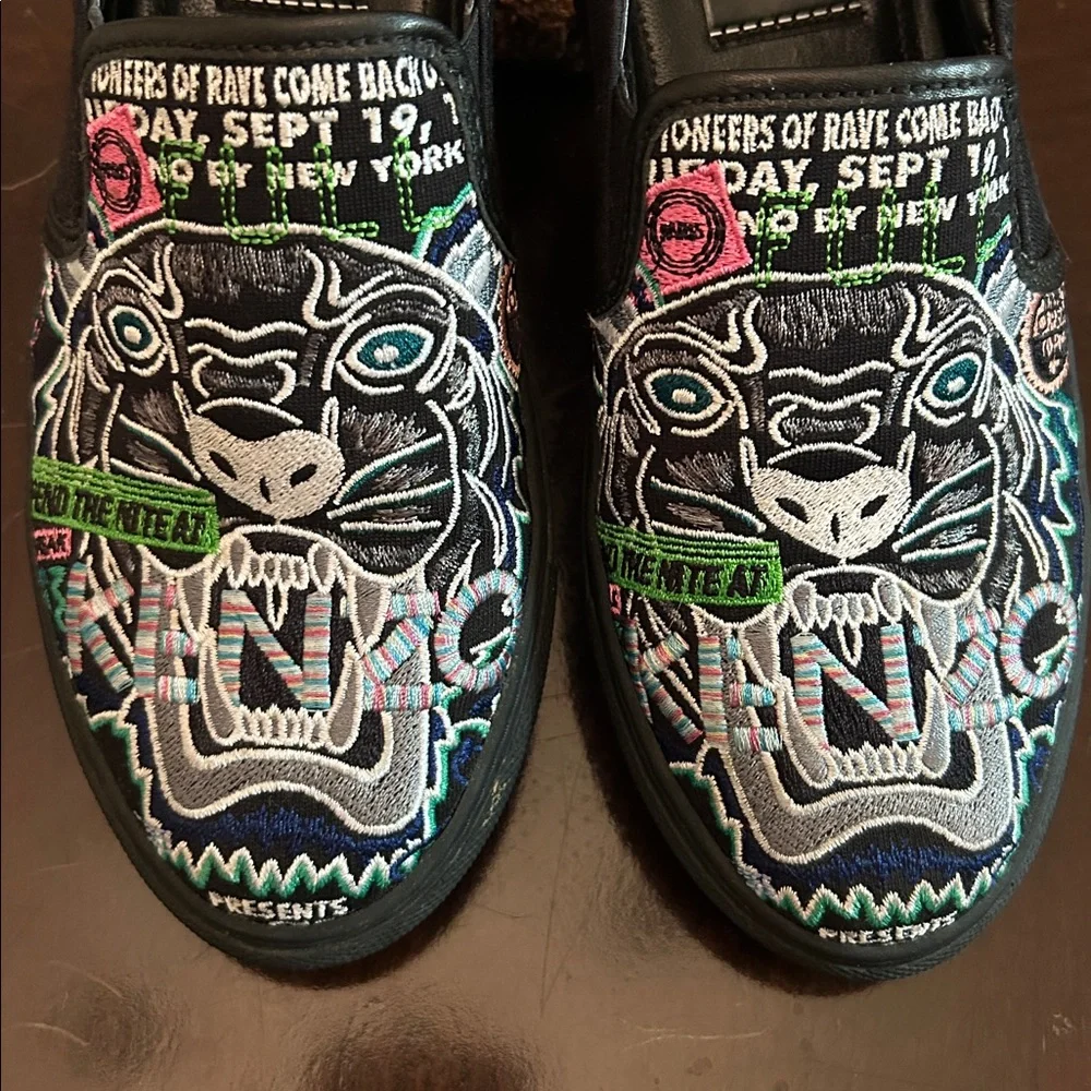 Kenzo Paris K- Skate Tiger Head Embroidered‎ Slip on Sneakers EU37 (size Chart)